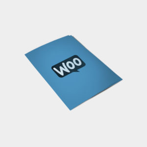 A blue folder with the word woo on it.