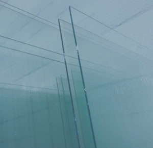 A close up of glass in the air